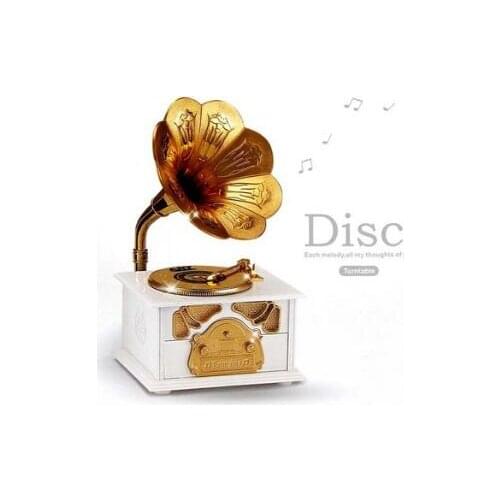 Home Other desktop decoration retro gramophone music box opening gifts play the music box
