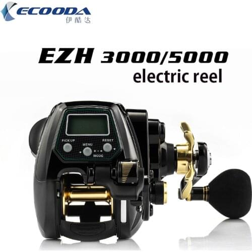 ECOODA EZH 5000 Electric Reel Fishing Saltwater 12V DC Reel Electric Fishing 15-22kg Drag Power Sea Electric Fishing Reel