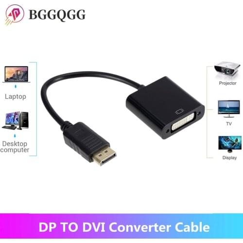 BGGQGG Display Port To DVI Cable Adapter Converter Male To Female DP TO DVI Adapter Cable 1080P For Monitor Projector Displays