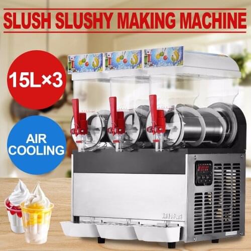 Commercial 3 Tank Frozen Drink Slush Slushy Making Machine Smoothie Maker 110V/220V
