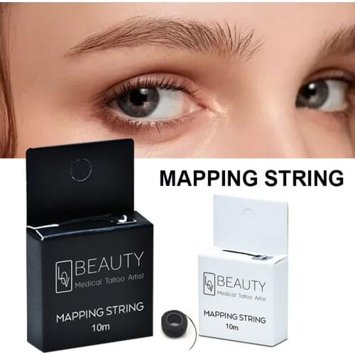 10m Microblading MAPPING STRING Pre-Inked Eyebrow Marker Thread Tattoo Brows Point 10m Pre Inked Tattoo PMU String For Mapping