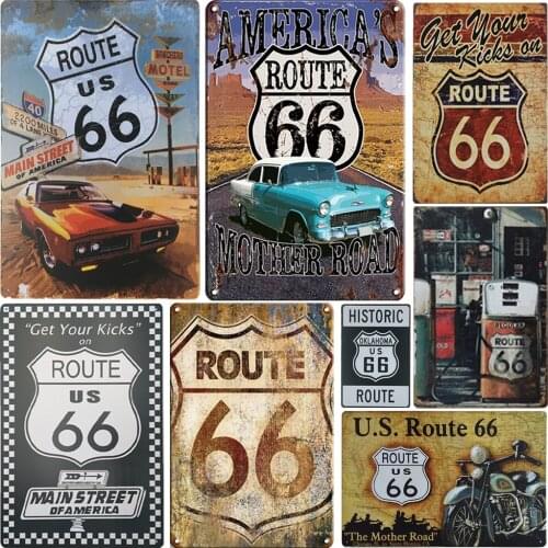 Metal Sign Vintage Plaque Tin Sign Metal Plaque Signs For Bar Club Living Room Craft Art Plates Route 66 Poster Wall Decoration