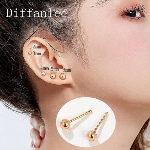 Cute Mini Earrings High Quality Cool Hip hop Ball Stud Earrings for Women Girls Kids Girls Baby Children Ear Piercing Jewelry