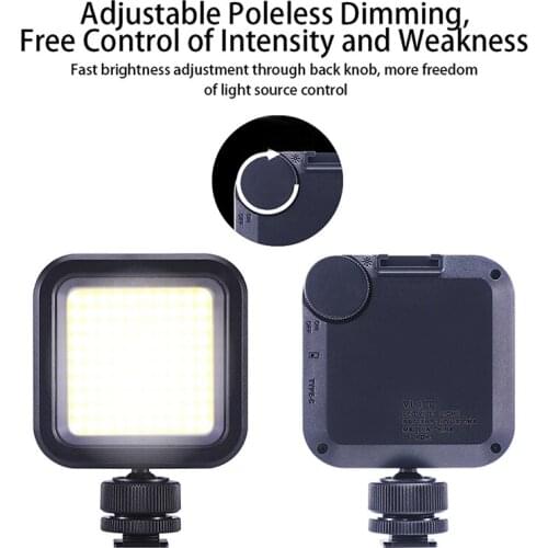Rechargable VL100 Mini LED Video Light 4.5W COB High Lumen Dimmable Photographic Lighting Pocket On Camera For Sony Nikon DSLR