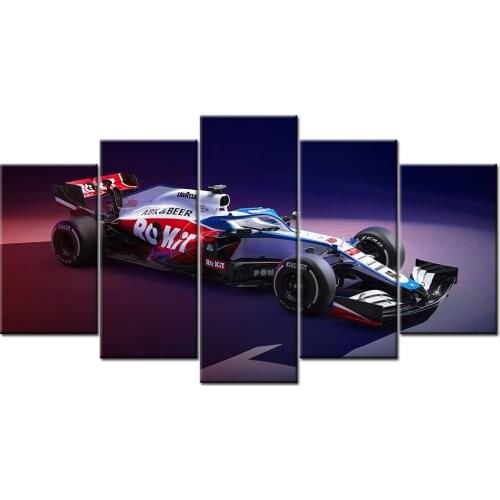 Frame HD Printed 5 Piece Modular Home Decor Poster Wall Art Formula1 Williams FW43 Racing Car Canvas Paintings