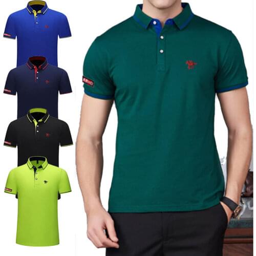 New Design Summer Mens Short Sleeve Polos Shirts Embroidery Little-Horse Logo Casual Cotton Polos Homme Male Clothes Lapel Tops