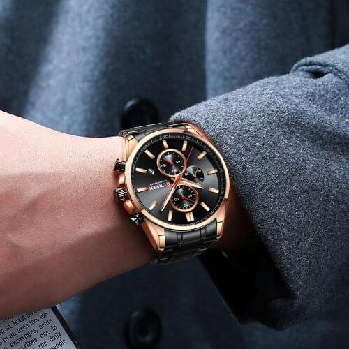 2019 New CURREN Top Brand Luxury Mens Watches Auto Date Clock Male Sports Steel Watch Men Quartz Wristwatch Relogio Masculino