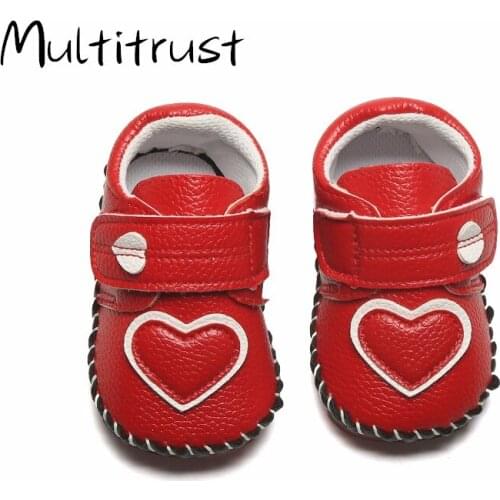 Multitrust New Infant Baby Boys Girls Sneaker Shoes PU Leather Non Slip Cartoon Cute Breathable Shoes
