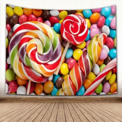 New Arrival Happy Candy Wall Hanging Tapestry Home Party Decorative Tapestries Photo Background Cloth Table Cloth Wall Tapestry