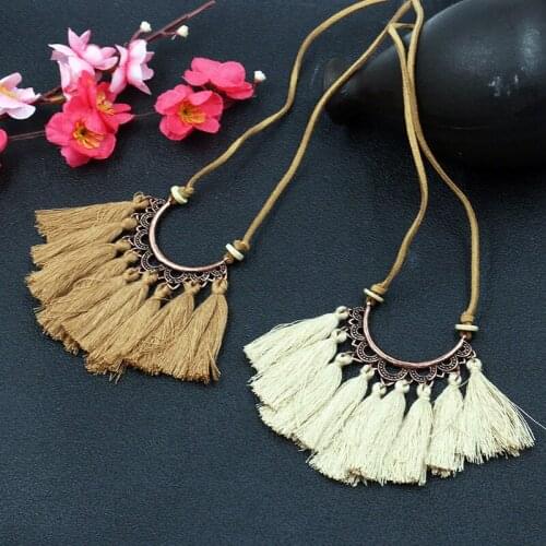Boho Style 2020 Tassel Necklace Women Fashion Jewelry Rope Chain Boho Choker Sweater Deco Chain Women Jewelry