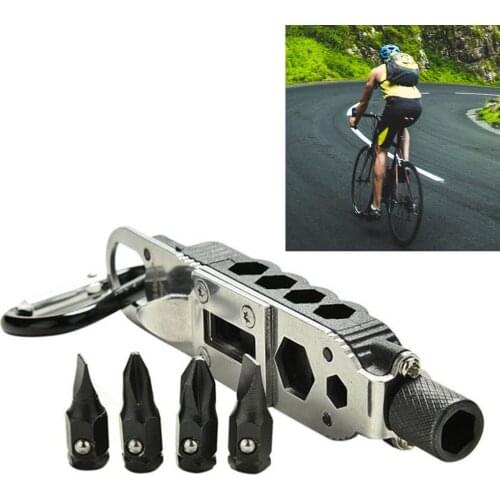 Alloy Mini Multitools Screwdriver Keychain Portable Bottle Opener LED Light Camping Maintenance Tool