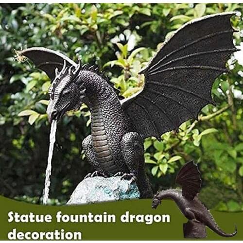 Gardening Dragon Fountain Resin Crafts Water-Breathing Spray Dinosaur Ornaments Desktop Running Water Ornaments Decoration