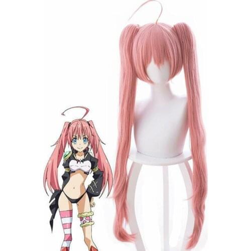 That Time I Got Reincarnated as a Slime Milim Cosplay Wigs Pink Hair Synthetic Wig Halloween Cosplay Prop