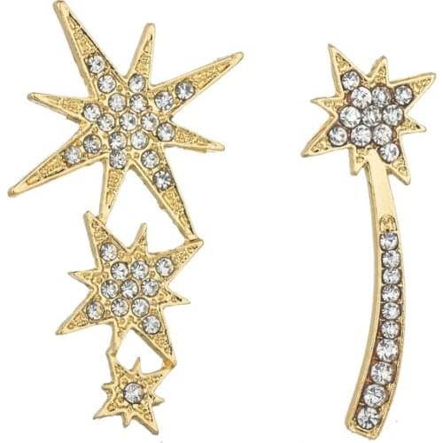 UAM Korean Rhinestone Star Drop Earrings For Women Statement Star Tassel Crystal Dangle Earings Earrings 2020 Fashion Jewelry