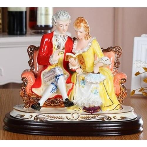 High-end European-style ceramics figures decoration luxury royal home luxury crafts couples decorating wedding gifts