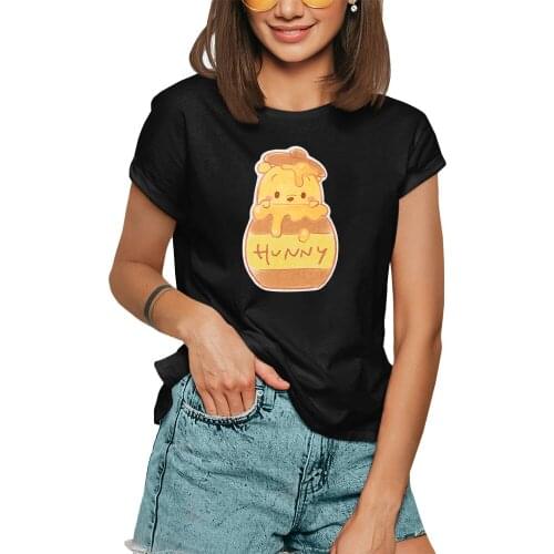 New Fashion Women T Shirt Winnie the Pooh and the Honey Print Female Short Sleeve Tshirt Harajuku T-shirt Kawaii Tops Tee