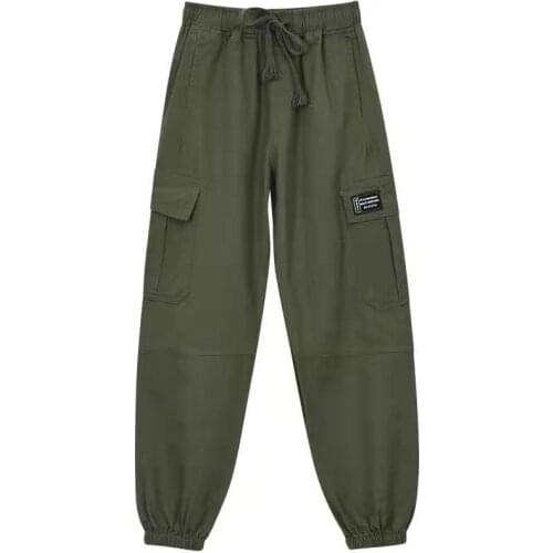 Women Cargo Pants Ladies Pants Women Casual Solid Big Pocket Pants High Waist Loose Trousers Harem Pants