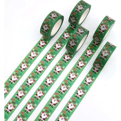 1PCS 15MM*10M New Design Santa HOHOHO Adhesive Washi Tape DIY Scrapbooking Masking Tape Cute Sticky Paper Tape