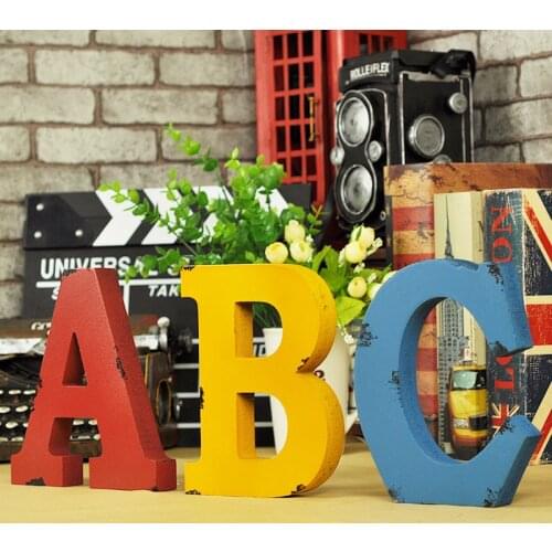 18CM Letter Decoration Home Decor Retro Creative Letter Decoration Decoration Bar Cafe Wooden Crafts Photography Props