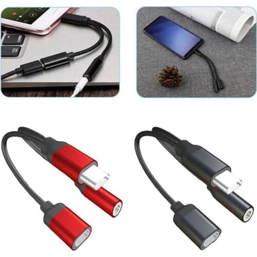 2-in-1 Type-C Dual Adapter USB C To 3.5mm Headphone Jack Auxiliary And Charger Headphone Adapter Charge Audio Adapter