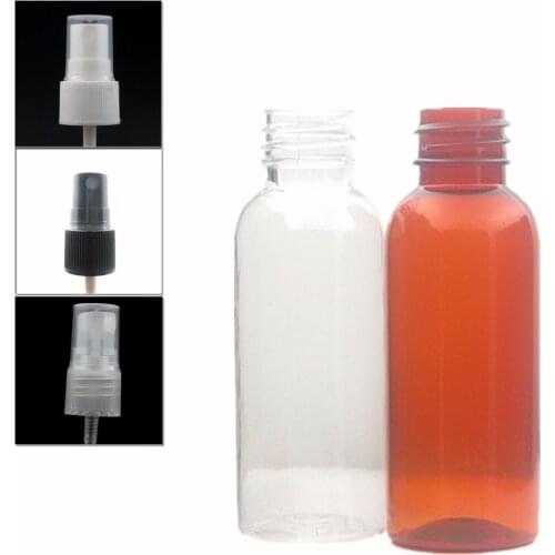 30ml empty amber/clear plastic pet bottle with transparent/white/black fine mist sprayer X 10