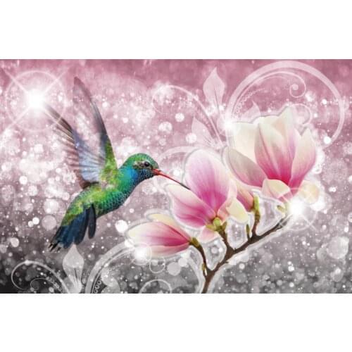 JMINE Div 5D bird Flower Shiny Full Diamond Painting cross stitch kits art High Quality Animal 3D paint by diamonds