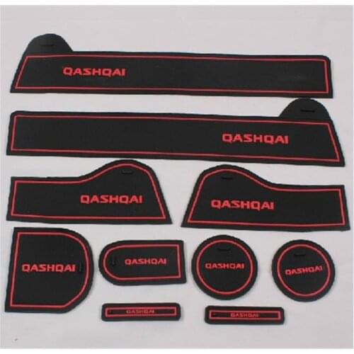 Auto anti-slip cup mat car non slip door gate slot pad for Qashqai 2010-2012 5 seat, car accessories