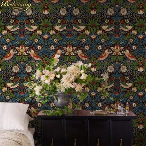 Beibehang Simple pastoral retro bird Wallpaper For Living Room Vinyl Wall Paper Background Wall Sticker Parlor Mural Home Decor