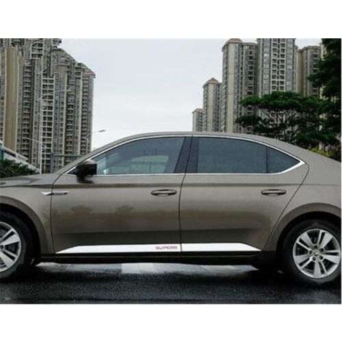 For Skoda Superb 2016 2017 2018 2019high quality Stainless Steel body side moldings side door decoration Car Styling Accessories