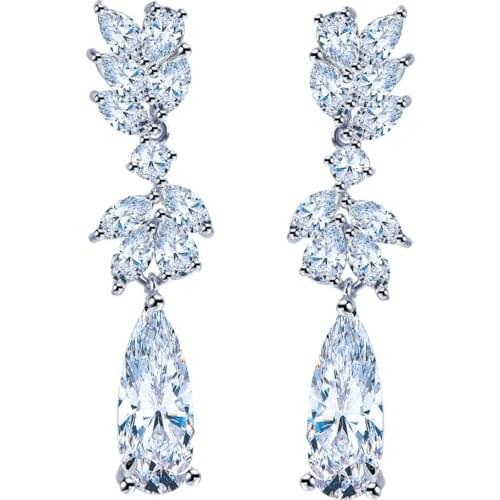 Bettyue Brand Three Colors Popular Luxury Symmetrical Crystal Zircon New Fashion Long Elegant Earrings jewelry for women