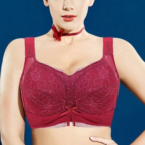 Minimizer Bra Womens Full Coverage Non Padded Underwear Plus Size Lace Embroidery Wireless Bra Female Lingerie 36 38 40 43 H I J