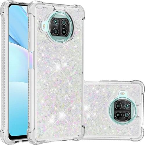 10T Lite Case Dynamic Liquid Glitter Phone Cases For Xiaomi Mi 10T Lite 5G Quicksand Cover Capa Coque
