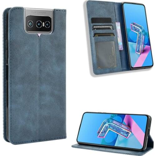 For Asus ZenFone 8 Flip Case Premium Leather Wallet Leather Flip Case For Asus ZenFone 8 Flip ZS672KS Phone Case 6.67"