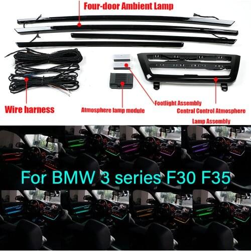 Car Interior Decorative Led Ambient Door Light Stripes Atmosphere Light With 8 Colors For BMW3 Series F30