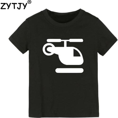 Helicopter Print Kids tshirt Boy Girl t shirt For Children Toddler Clothes Funny Top Tees Drop Ship Y-26