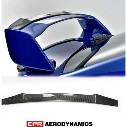 For 14-18 Impreza VAB VAF STI Carbon Fiber OEM Rear Spoiler EPA Style Add On Gurney Flap Glossy Fibre Wing Splitter Extension
