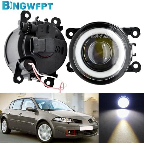 Daytime Running Light Angel Eye Car H11 LED 12V Fog Light Fog Lamp Assembly For Renault Megane 2 Saloon LM