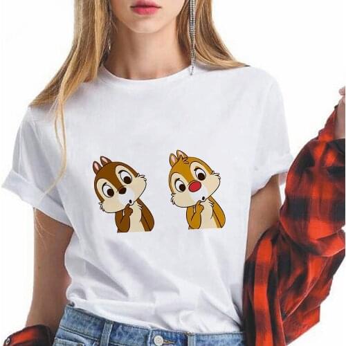 T Shirt Women Fashion Harajuku Tops Short Sleeve Cute Chip and Dale T-Shirts Leisure Tee Casual Ladies Dropship