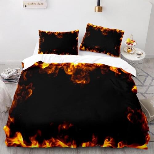 Colorful Flame Bedding Set Single Twin Full Queen King Size Ice And Fire Blaze Bed Set Children Kid Bedroom Duvetcover Sets 028