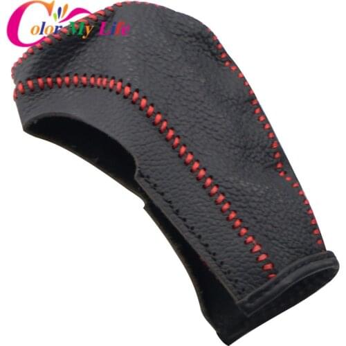 Leather Car Gear Shift Knob Cover for Chevrolet Cruze Captiva 2009 - 2014 AT Transmission Hand-stitched DIY Gear Shift Collars