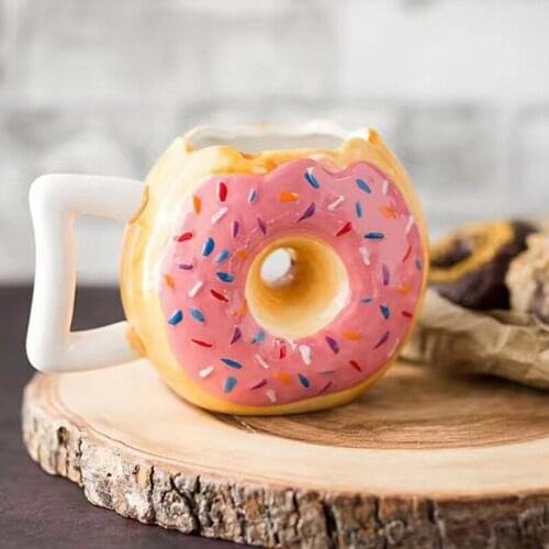 Creative 3D Stereo Donut shape Mug water Cup Ceramic Coffee Mug Cute coffee cup Milk Breakfast Cup