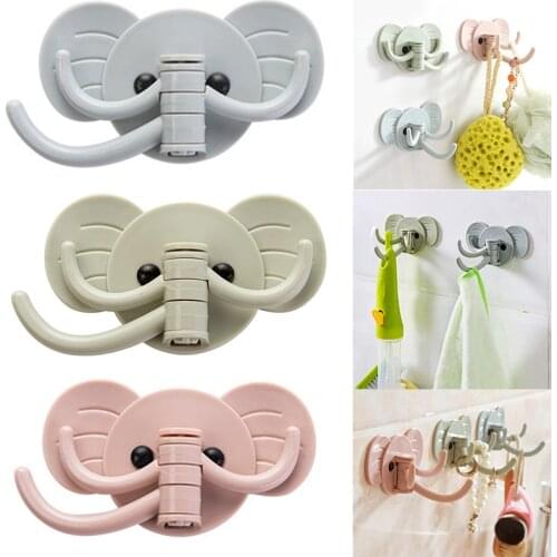 Elephant Shape Strong Adhesive Wall Hanging Sticky Hook Kitchen Bathroom Wall Door Fashion Decor Seamless Hook bathroom hooks