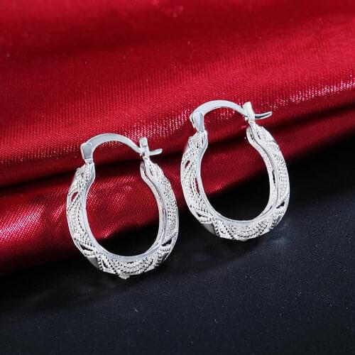 Hot Selling 100% 925 Sterling Silver vintage earrings high quality Fashion Jewelry Christmas Gift Wedding korean
