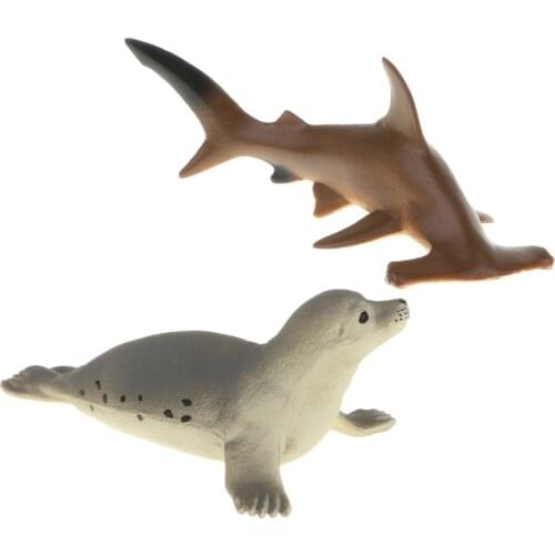 MagiDeal Ocean Animal Model Action Figure Kids Toys Collection Toy Kids Birthday Gift Seal & Shark