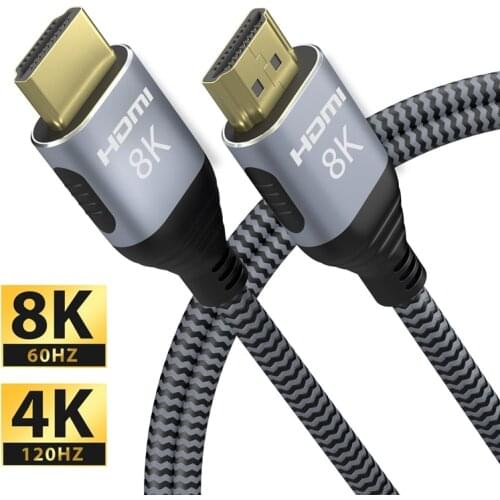 8K HDMI 2.1 0.5M-10M Copper Cable Real UHD HDR 48Gbps 8K@60Hz 4K@120Hz HDMI Ycbcr4:4:4 Converter for PS4 HDTVs Projectors