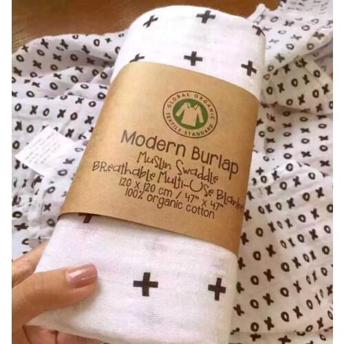 Newborn Muslin Blanket Aden Anais Baby Multi-use Blanket Infant Parisarc Newborn Baby XO/Cross Wrap 120X120CM