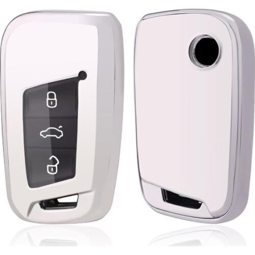 Soft TPU full protect Key Shell Cover Key Case For Volkswagen 2016 2017 2018 Passat B8 Skoda Superb A7