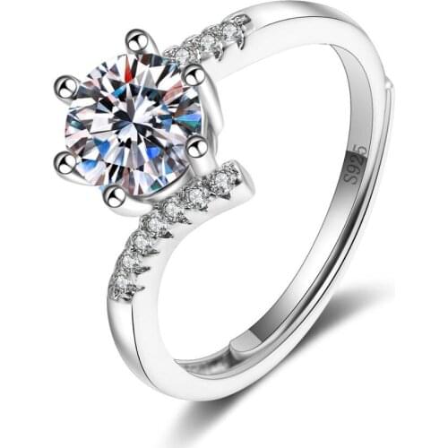 2020 New Ring Female Wall One Carat Opening ValentineS Day Gift Engagement Proposal Fashion Zircon Elegant Ring Luxary Jewelry