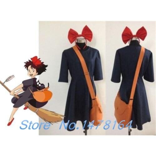 New Kiki Delivery Service Cosplay Garment Costume+Bag+Hairband Customize Any Size Free shipping