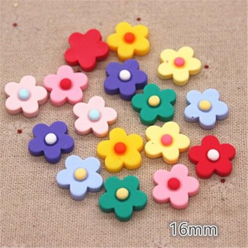 New Hot Sell Mix Colors 16mm/21mm/25mm Resin Flower FlatBack Cabochon DIY Jewelry/Phone Craft Decoration